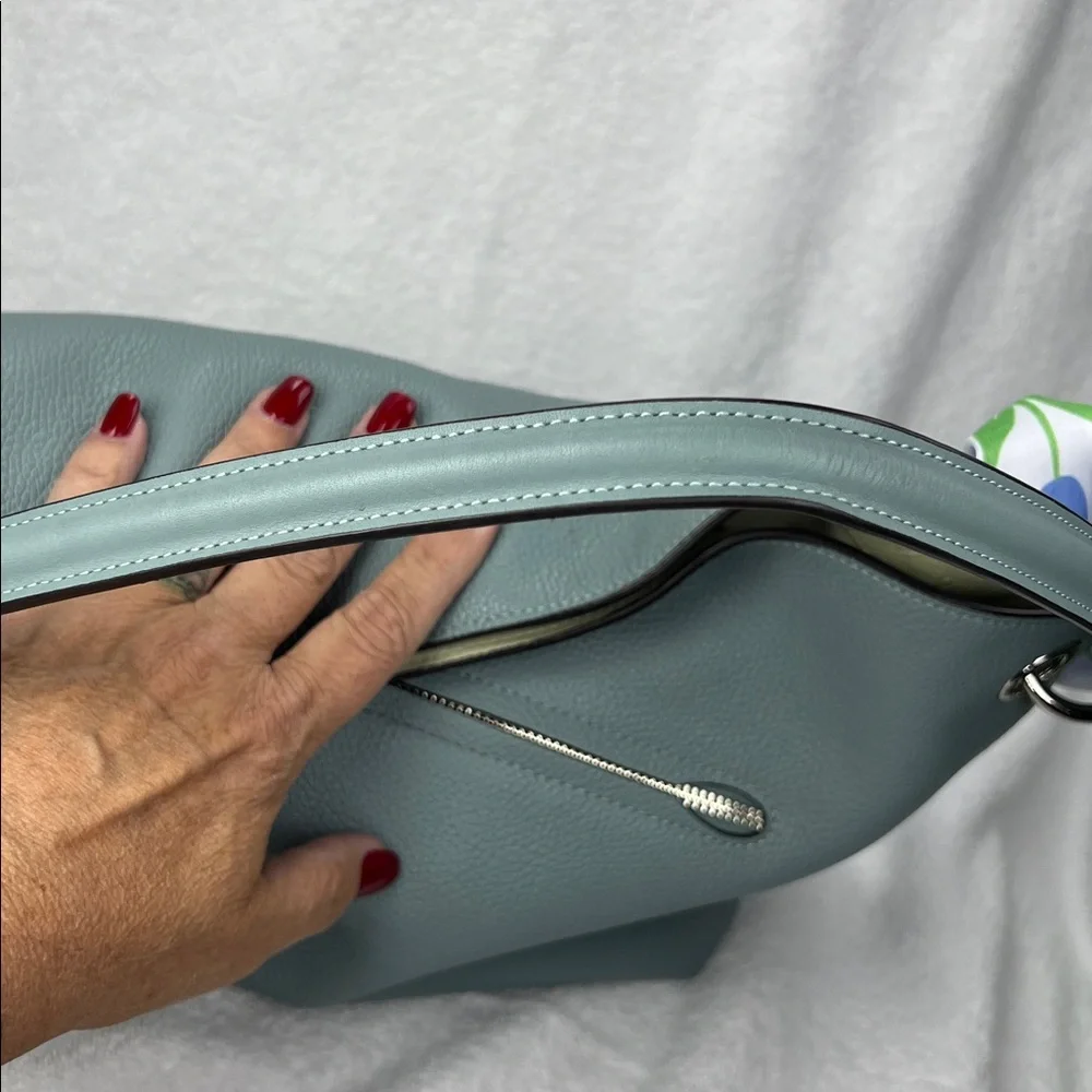 Coach 2019 Light Blue Shoulder Bag with Floral Scarf - Picture 10 of 15